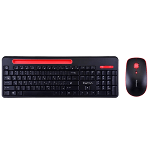 کیبورد و ماوس بی سیم هترون مدل HKCW135، سوییچ ممبران، Full-Size