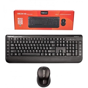 کیبورد و ماوس بی سیم هترون مدل HKCW140 با حروف فارسی