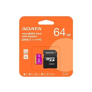 رم میکرو ۶۴ گیگ ای دیتا Adata Premier U1 C10 80MB/s + خشاب